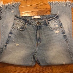 Zara | Trafaluc Ankle Length Fringe Jeans